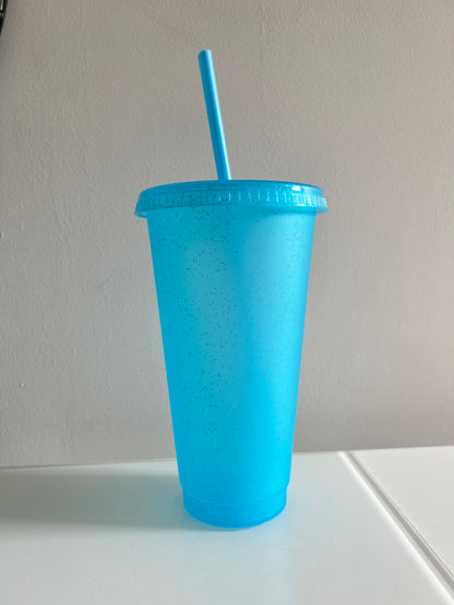 Beer Lanyard Light Blue Festival Cup With Lid & Straw