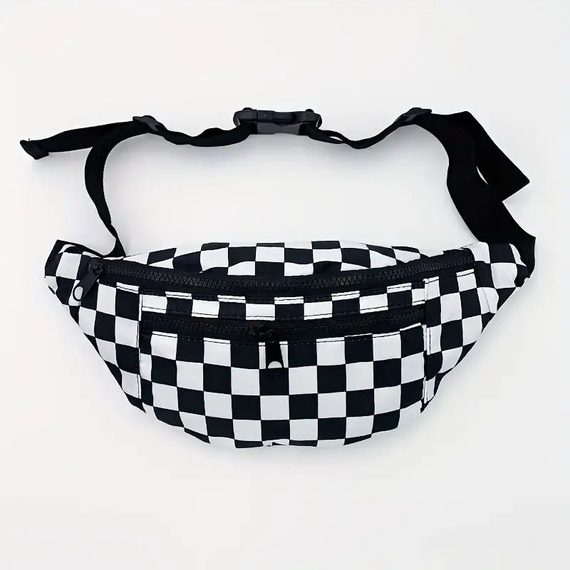 Beer Lanyard Black & White Checkered Festival Bum Bag - #shop_name - #BeerLanyard