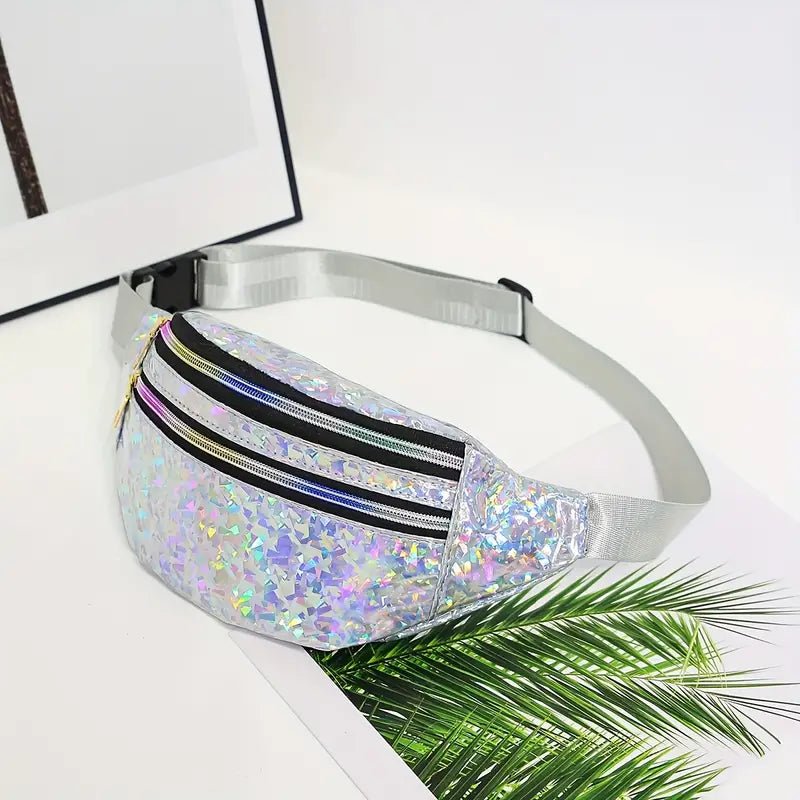 Silver Sparkly Festival Bum Bag - #shop_name - #BeerLanyard